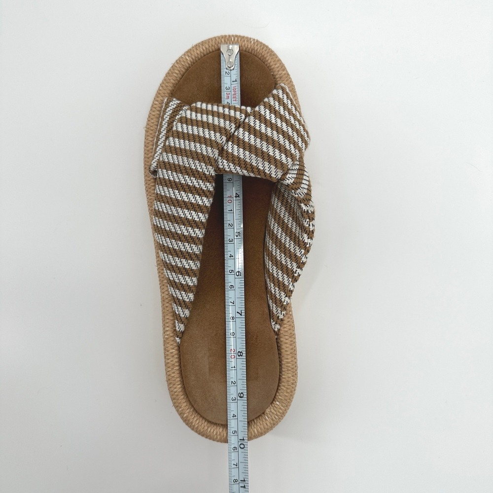 Clergerie Paris Womens Andrewti Platform Slide Sandals Brown White Striped 8.5 - Picture 7 of 9